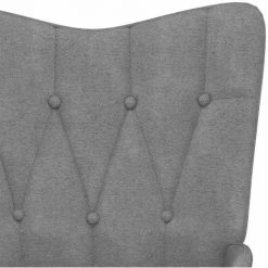 HAPPYSHOPPING Chaise à Bascule Gris Foncé Tissu -Assise pour enfant Soldes 56684803 5