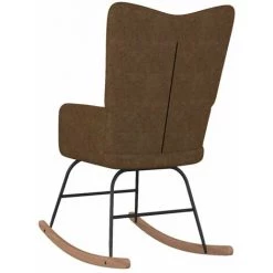 HAPPYSHOPPING Chaise à Bascule Marron Tissu -Assise pour enfant Soldes 56684809 4