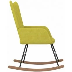 HAPPYSHOPPING Chaise à Bascule Vert Tissu -Assise pour enfant Soldes 56684814 3