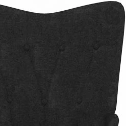 HAPPYSHOPPING Chaise à Bascule Noir Tissu -Assise pour enfant Soldes 56684818 5