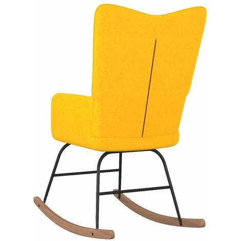 HAPPYSHOPPING Chaise à Bascule Jaune Moutarde Tissu 6 HAPPYSHOPPING Chaise à Bascule Jaune Moutarde Tissu – Image 4