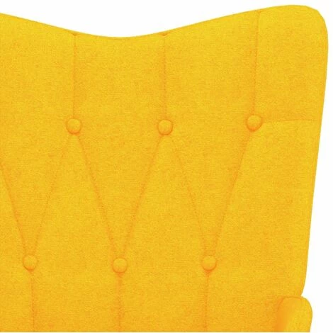 HAPPYSHOPPING Chaise à Bascule Jaune Moutarde Tissu 7 HAPPYSHOPPING Chaise à Bascule Jaune Moutarde Tissu – Image 5