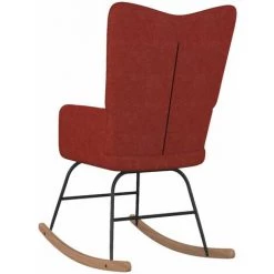 HAPPYSHOPPING Chaise à Bascule Rouge Bordeaux Tissu -Assise pour enfant Soldes 56684829 4