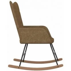 HAPPYSHOPPING Chaise à Bascule Taupe Tissu -Assise pour enfant Soldes 56684835 3