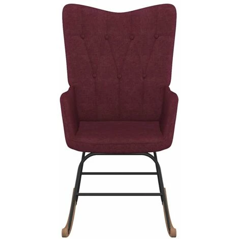 HAPPYSHOPPING Chaise à Bascule Violet Tissu 4 HAPPYSHOPPING Chaise à Bascule Violet Tissu – Image 2