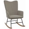 HAPPYSHOPPING Chaise à Bascule Gris Clair Velours -Assise pour enfant Soldes 56684847 1