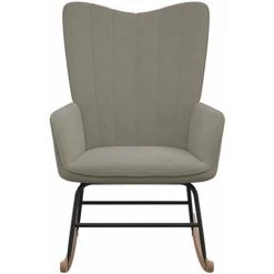 HAPPYSHOPPING Chaise à Bascule Gris Clair Velours -Assise pour enfant Soldes 56684847 3