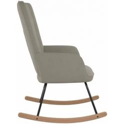 HAPPYSHOPPING Chaise à Bascule Gris Clair Velours -Assise pour enfant Soldes 56684847 5