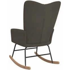 HAPPYSHOPPING Chaise à Bascule Gris Foncé Velours -Assise pour enfant Soldes 56684851 4