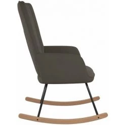 HAPPYSHOPPING Chaise à Bascule Gris Foncé Velours -Assise pour enfant Soldes 56684851 5