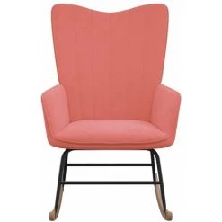 HAPPYSHOPPING Chaise à Bascule Rose Velours -Assise pour enfant Soldes 56684856 3