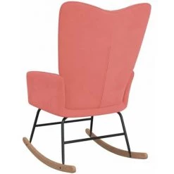 HAPPYSHOPPING Chaise à Bascule Rose Velours -Assise pour enfant Soldes 56684856 4