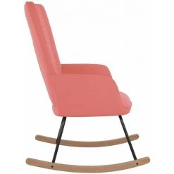 HAPPYSHOPPING Chaise à Bascule Rose Velours -Assise pour enfant Soldes 56684856 5