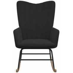 HAPPYSHOPPING Chaise à Bascule Noir Velours -Assise pour enfant Soldes 56684860 3
