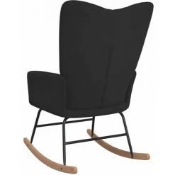 HAPPYSHOPPING Chaise à Bascule Noir Velours -Assise pour enfant Soldes 56684860 4