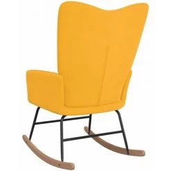 HAPPYSHOPPING Chaise à Bascule Jaune Moutarde Velours -Assise pour enfant Soldes 56684864 4