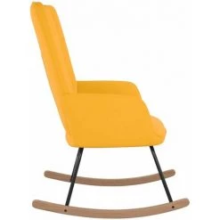HAPPYSHOPPING Chaise à Bascule Jaune Moutarde Velours -Assise pour enfant Soldes 56684864 5