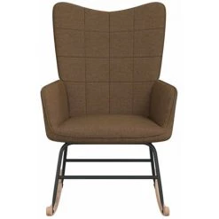 HAPPYSHOPPING Chaise à Bascule Marron Tissu -Assise pour enfant Soldes 56684877 3