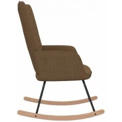 HAPPYSHOPPING Chaise à Bascule Marron Tissu -Assise pour enfant Soldes 56684877 4