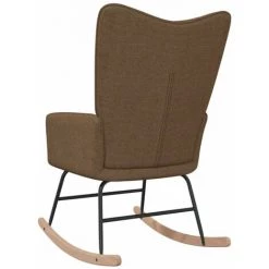 HAPPYSHOPPING Chaise à Bascule Marron Tissu -Assise pour enfant Soldes 56684877 5