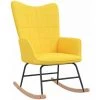 HAPPYSHOPPING Chaise à Bascule Jaune Moutarde Tissu -Assise pour enfant Soldes 56684883 1