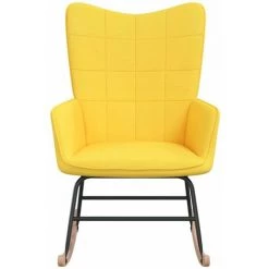 HAPPYSHOPPING Chaise à Bascule Jaune Moutarde Tissu -Assise pour enfant Soldes 56684883 3