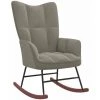 HAPPYSHOPPING Chaise à Bascule Gris Clair Velours -Assise pour enfant Soldes 56684888 1