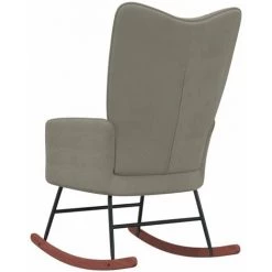 HAPPYSHOPPING Chaise à Bascule Gris Clair Velours -Assise pour enfant Soldes 56684888 5