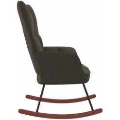 HAPPYSHOPPING Chaise à Bascule Gris Foncé Velours -Assise pour enfant Soldes 56684894 4