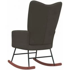 HAPPYSHOPPING Chaise à Bascule Gris Foncé Velours -Assise pour enfant Soldes 56684894 5