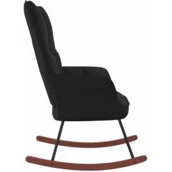 HAPPYSHOPPING Chaise à Bascule Noir Velours -Assise pour enfant Soldes 56684898 4