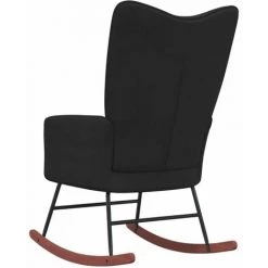 HAPPYSHOPPING Chaise à Bascule Noir Velours -Assise pour enfant Soldes 56684898 5