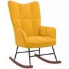 HAPPYSHOPPING Chaise à Bascule Jaune Moutarde Velours -Assise pour enfant Soldes 56684904 1