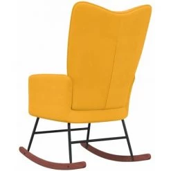 HAPPYSHOPPING Chaise à Bascule Jaune Moutarde Velours -Assise pour enfant Soldes 56684904 5