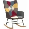 HAPPYSHOPPING Chaise à Bascule Patchwork Tissu -Assise pour enfant Soldes 56684908 1