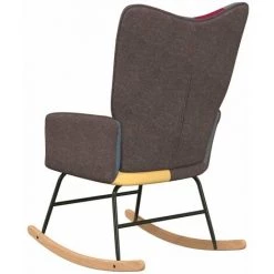 HAPPYSHOPPING Chaise à Bascule Patchwork Tissu -Assise pour enfant Soldes 56684908 4