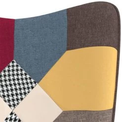 HAPPYSHOPPING Chaise à Bascule Patchwork Tissu -Assise pour enfant Soldes 56684908 5