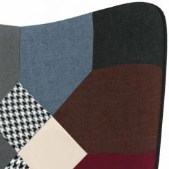 HAPPYSHOPPING Chaise à Bascule Patchwork Tissu -Assise pour enfant Soldes 56684920 5