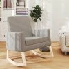 HAPPYSHOPPING Chaise à Bascule Gris Clair Tissu