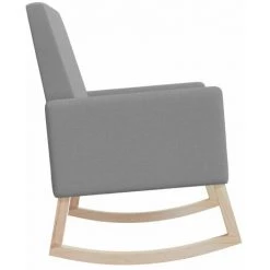 HAPPYSHOPPING Chaise à Bascule Gris Clair Tissu -Assise pour enfant Soldes 56684925 5