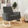 HAPPYSHOPPING Chaise à Bascule Gris Foncé Tissu -Assise pour enfant Soldes 56684931 1