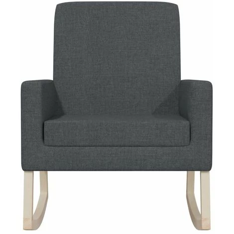 HAPPYSHOPPING Chaise à Bascule Gris Foncé Tissu 6 HAPPYSHOPPING Chaise à Bascule Gris Foncé Tissu – Image 4
