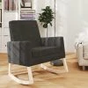 HAPPYSHOPPING Chaise à Bascule Noir Tissu -Assise pour enfant Soldes 56684935 1