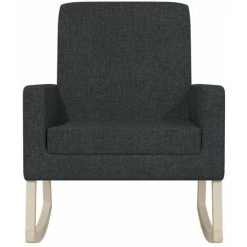 HAPPYSHOPPING Chaise à Bascule Noir Tissu -Assise pour enfant Soldes 56684935 4