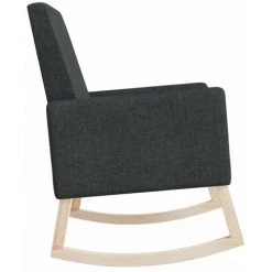 HAPPYSHOPPING Chaise à Bascule Noir Tissu -Assise pour enfant Soldes 56684935 5