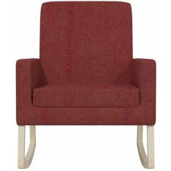 HAPPYSHOPPING Chaise à Bascule Rouge Bordeaux Tissu -Assise pour enfant Soldes 56684939 4