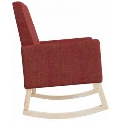 HAPPYSHOPPING Chaise à Bascule Rouge Bordeaux Tissu -Assise pour enfant Soldes 56684939 5