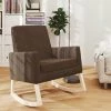 HAPPYSHOPPING Chaise à Bascule Marron Tissu -Assise pour enfant Soldes 56684945 1