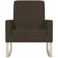 HAPPYSHOPPING Chaise à Bascule Marron Foncé Tissu -Assise pour enfant Soldes 56684955 4