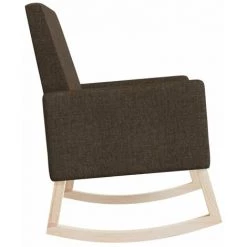 HAPPYSHOPPING Chaise à Bascule Marron Foncé Tissu -Assise pour enfant Soldes 56684955 5
